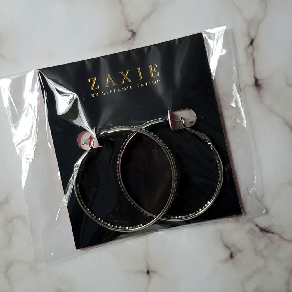 NEW IN BAG | Zaxie Play it By Ear Pavé Hoops